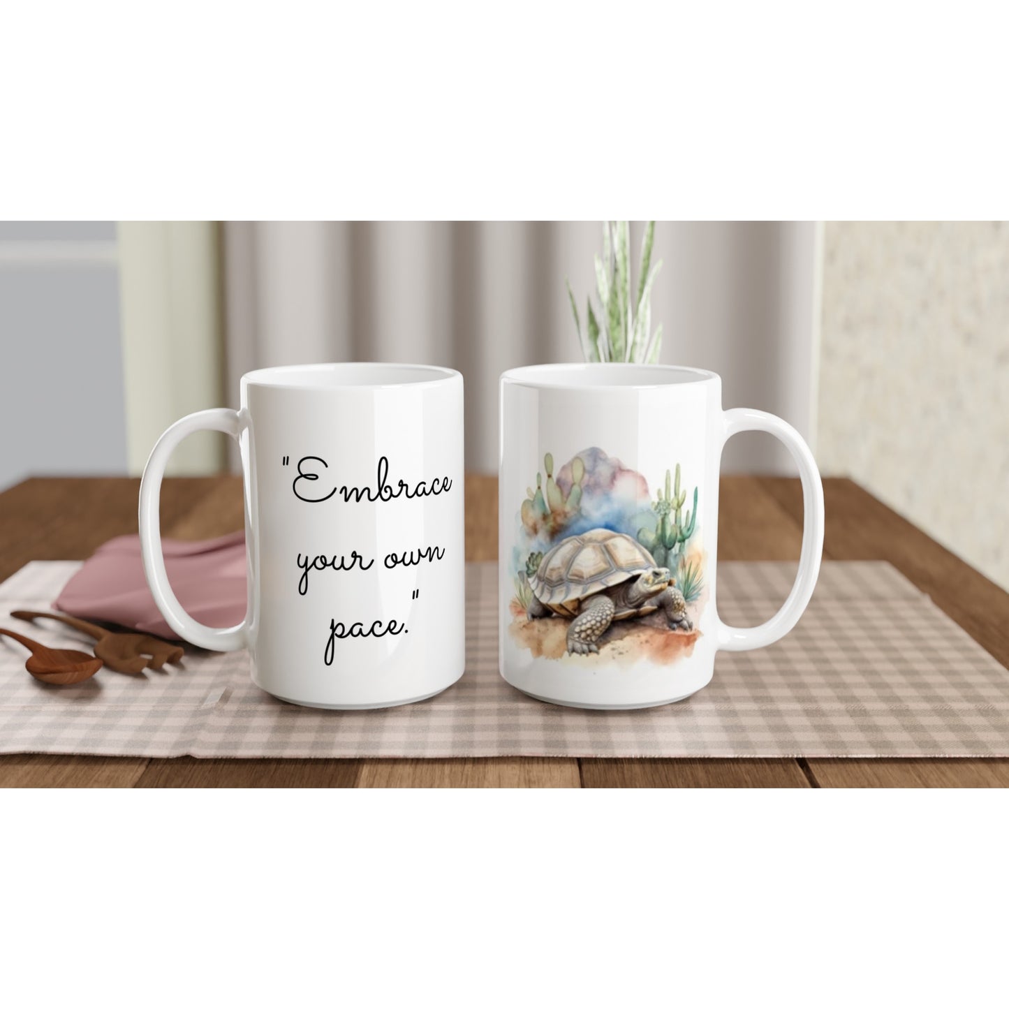 Personalized Desert Tortoise Mug White 15oz Ceramic Mug