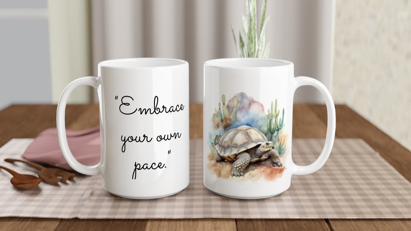 Personalized Desert Tortoise Mug White 15oz Ceramic Mug