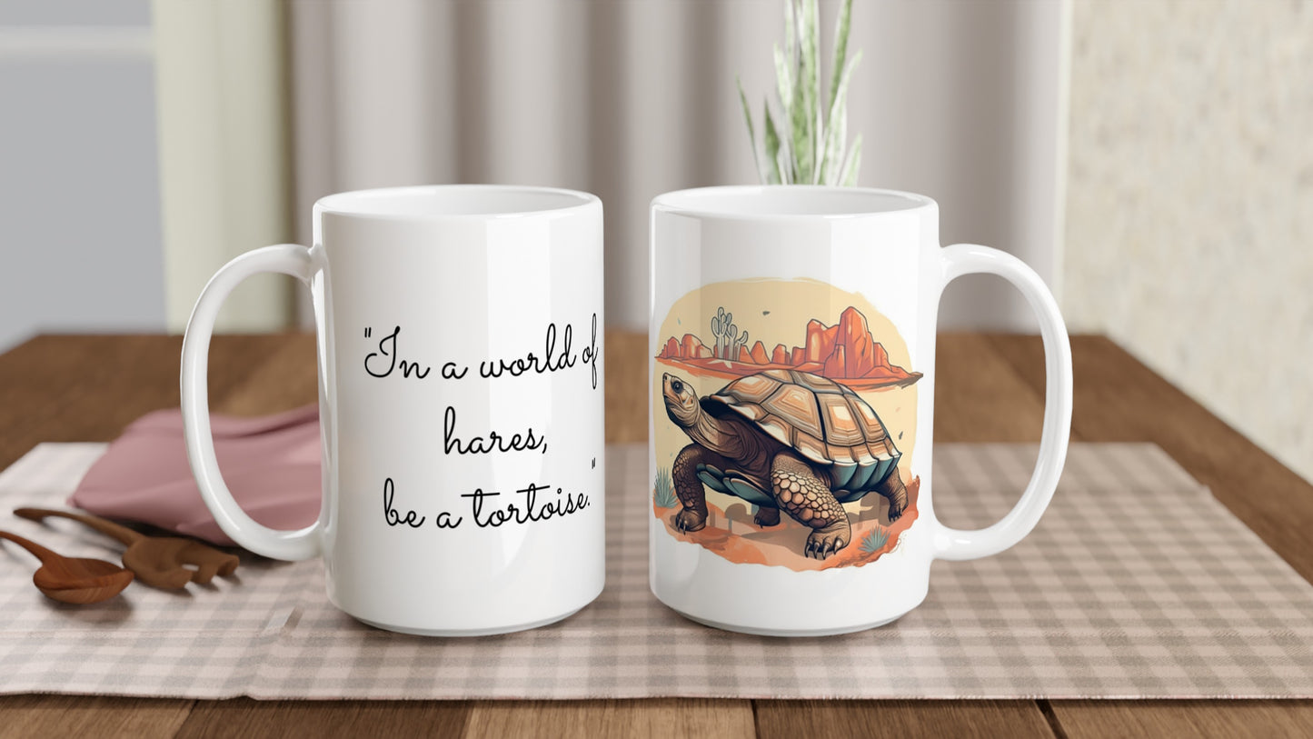 Personalized Desert Tortoise Mug White 15oz Ceramic Mug